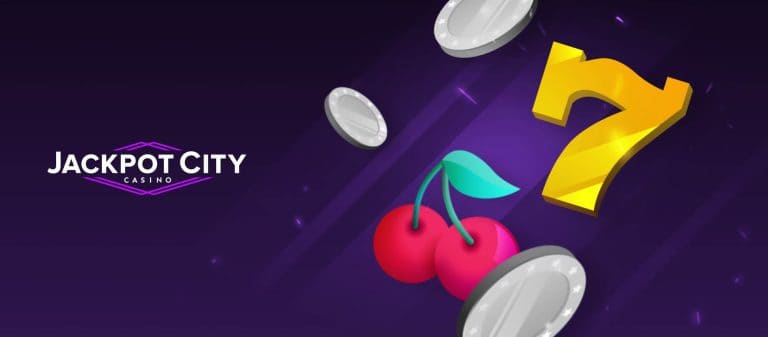 Cherry and coin symbols at Jackpot City Casino, on.